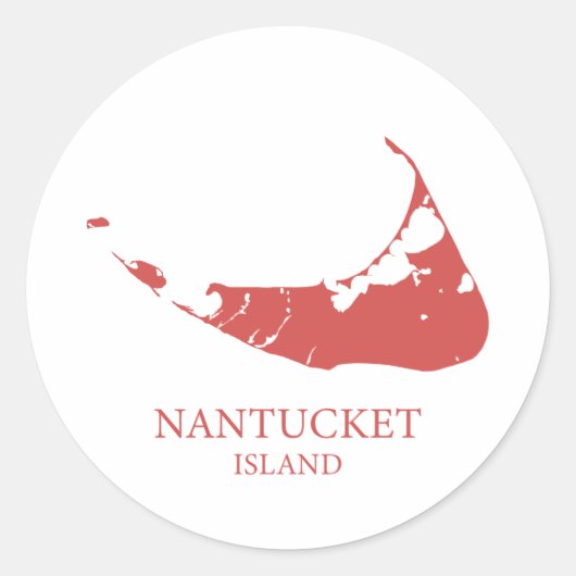 Nantucket Island Kaart Ronde Sticker (Voorkant)
