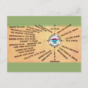 Nantucket Island Kilometrage Ansichtkaart Briefkaart