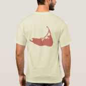 Nantucket Island Latitude & Lengtegraad in rood T-shirt (Achterkant)