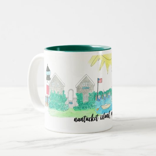 Nantucket Island, MA Coffee Mok (Voorkant links)