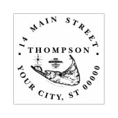 Nantucket Island MA  kaart Rubberstempel (Afrduk)