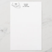 Nantucket Island MA Map Black Briefpapier (Voorkant)