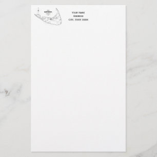 Nantucket Island MA  Map Black Briefpapier