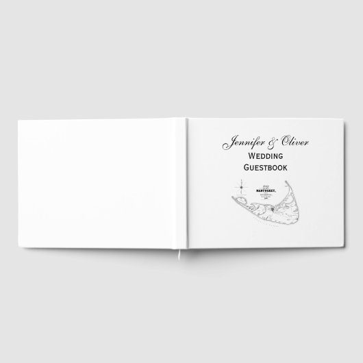 Nantucket Island MA  Map Black Gastenboek (Volledig)