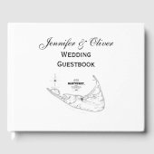 Nantucket Island MA  Map Black Gastenboek (Voorkant)