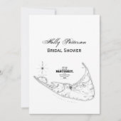 Nantucket Island MA  Map Black Kaart (Voorkant)