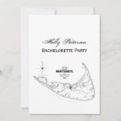 Nantucket Island MA Map Black Kaart (Voorkant)