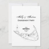 Nantucket Island MA  Map Black Kaart (Voorkant)