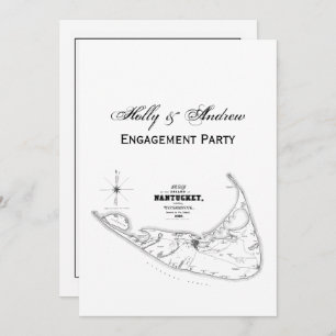 Nantucket Island MA Map Black Kaart