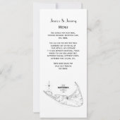 Nantucket Island MA  Map Black Kaart (Achterkant)