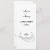 Nantucket Island MA  Map Black Kaart (Voorkant / Achterkant)