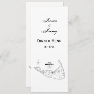 Nantucket Island MA  Map Black Kaart