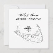 Nantucket Island MA  Map Black Kaart (Voorkant)