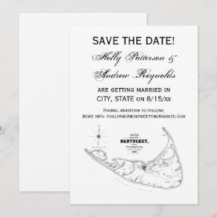 Nantucket Island MA  Map Black Kaart