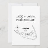 Nantucket Island MA  Map Black Kaart (Voorkant)