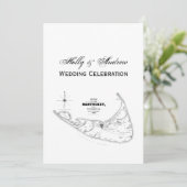 Nantucket Island MA  Map Black Kaart (Staand voorkant)