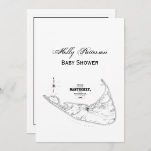 Nantucket Island MA Map Black Kaart