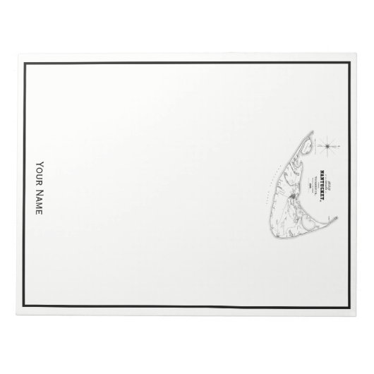 Nantucket Island MA  Map Black Notitieblok (Voorkant)