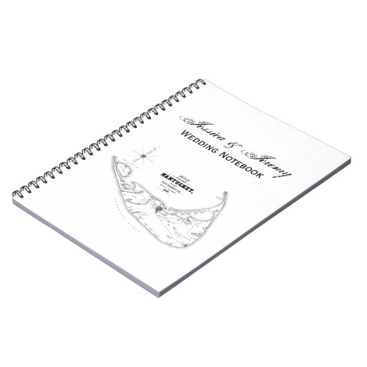 Nantucket Island MA  Map Black Notitieboek (Linkerzijde)
