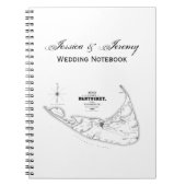 Nantucket Island MA  Map Black Notitieboek (Voorkant)