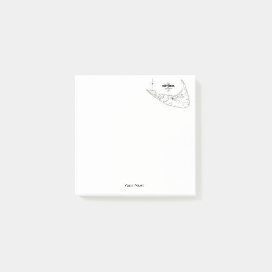 Nantucket Island MA  Map Black Post-it® Notes (Voorkant)