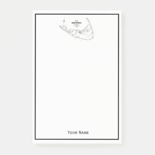 Nantucket Island MA  Map Black Post-it® Notes