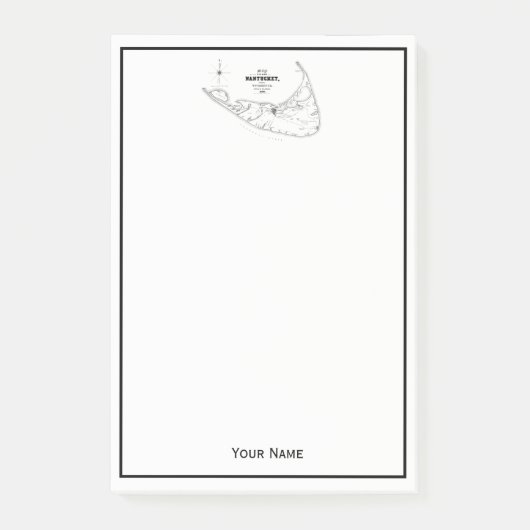 Nantucket Island MA  Map Black Post-it® Notes (Voorkant)