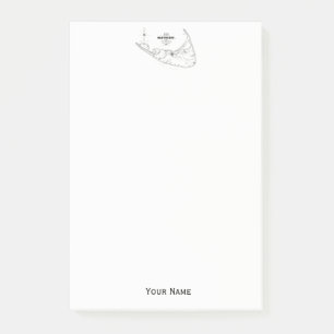 Nantucket Island MA  Map Black Post-it® Notes
