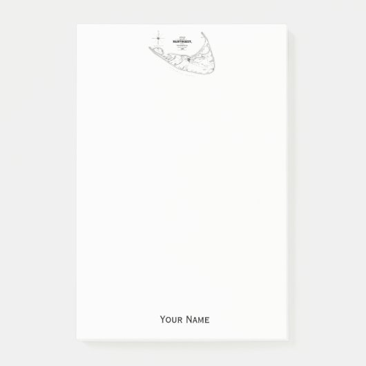 Nantucket Island MA  Map Black Post-it® Notes (Voorkant)