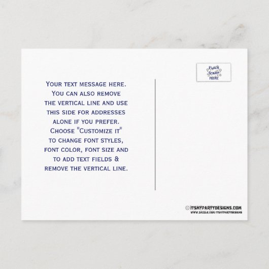 Nantucket Island MA  Map Navy Blue Aankondigingskaart (Achterkant)