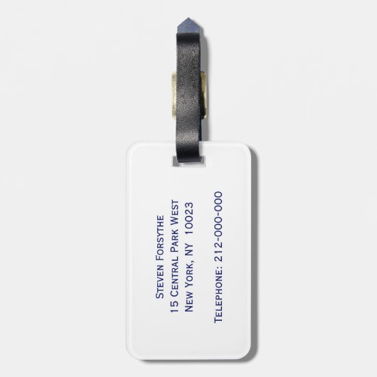 Nantucket Island MA  Map Navy Blue Bagagelabel (Achterkant verticaal)