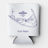 Nantucket Island MA  Map Navy Blue Blikjeskoeler (Voorkant)