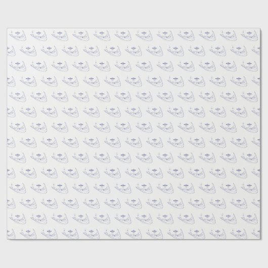 Nantucket Island MA  Map Navy Blue Cadeaupapier (Vlak)