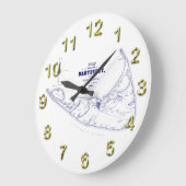 Nantucket Island MA  Map Navy Blue Grote Klok (Hoek)