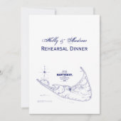 Nantucket Island MA  Map Navy Blue Kaart (Voorkant)