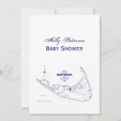 Nantucket Island MA  Map Navy Blue Kaart (Voorkant)