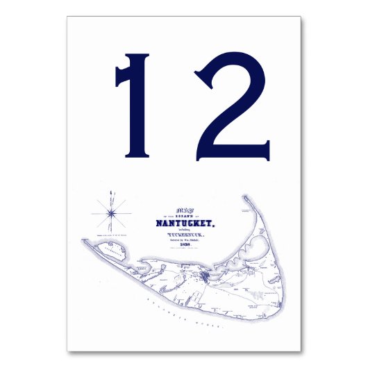 Nantucket Island MA  Map Navy Blue Kaart (Achterkant)