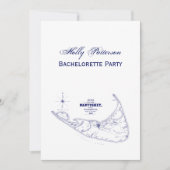 Nantucket Island MA  Map Navy Blue Kaart (Voorkant)