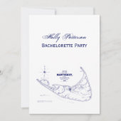 Nantucket Island MA  Map Navy Blue Kaart (Voorkant)