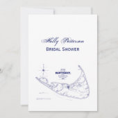 Nantucket Island MA  Map Navy Blue Kaart (Voorkant)