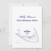 Nantucket Island MA Map Navy Blue Kaart (Voorkant)