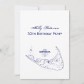 Nantucket Island MA  Map Navy Blue Kaart (Voorkant)