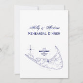 Nantucket Island MA  Map Navy Blue Kaart (Voorkant)