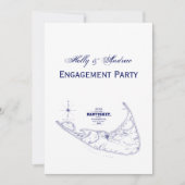 Nantucket Island MA  Map Navy Blue Kaart (Voorkant)