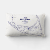 Nantucket Island MA  Map Navy Blue Kussen (Achterkant)