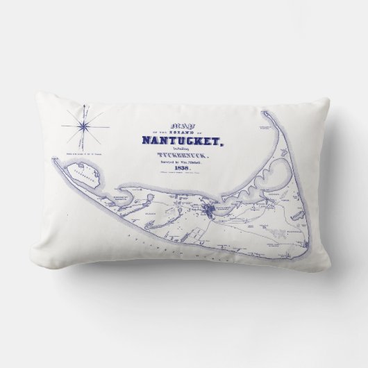 Nantucket Island MA  Map Navy Blue Kussen (Voorkant)