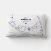 Nantucket Island MA  Map Navy Blue Kussen (Achterkant)