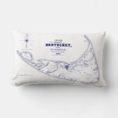 Nantucket Island MA Map Navy Blue Kussen (Voorkant)