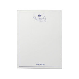 Nantucket Island MA  Map Navy Blue Notitieblok