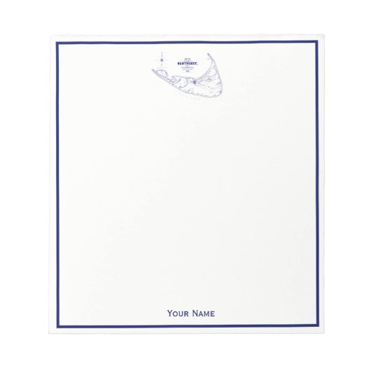 Nantucket Island MA  Map Navy Blue Notitieblok (Voorkant)